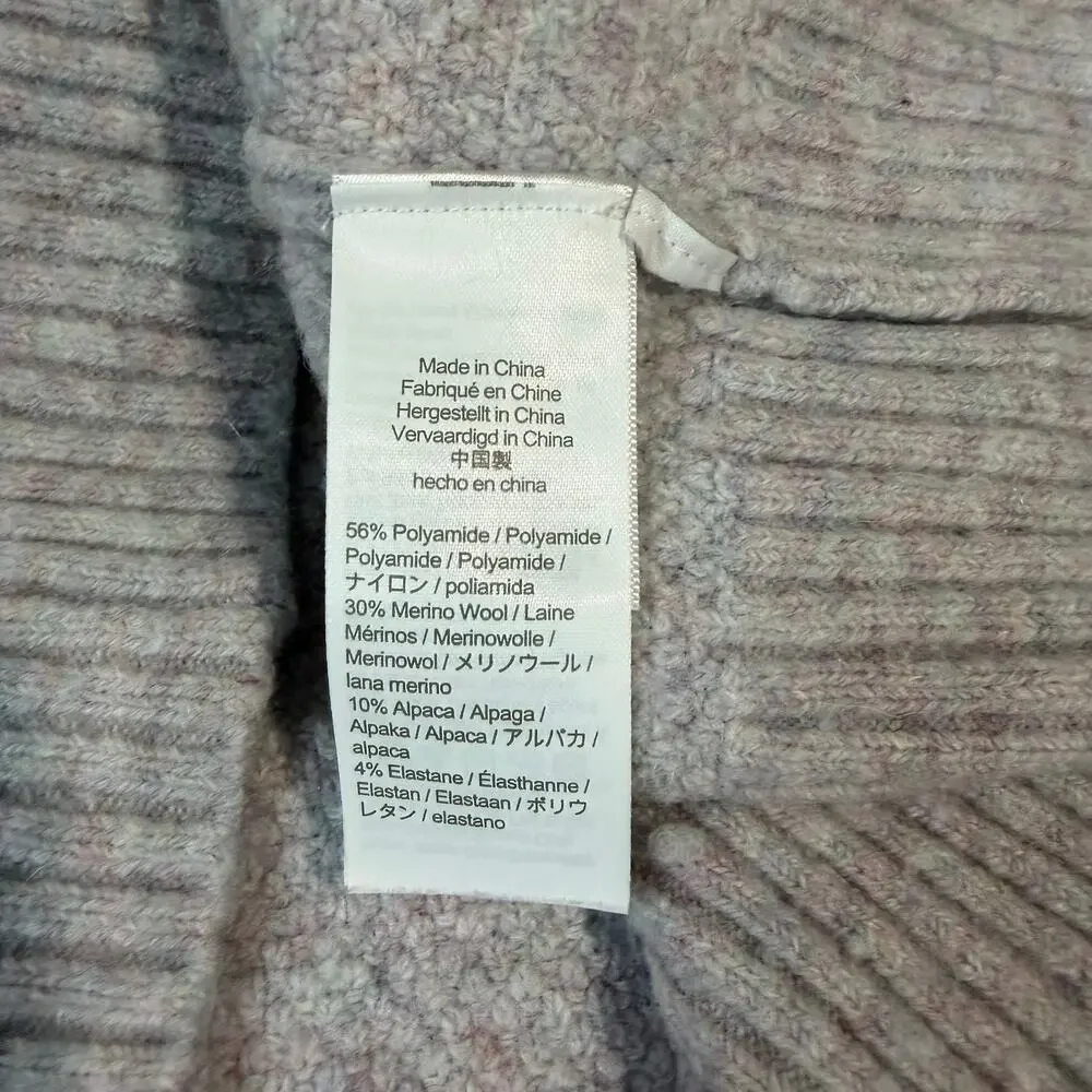 J. Crew Cable Knit Half Zip Sweater Merino Wool Alpaca Blend Supersoft Yarn Gray